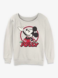 Disney Mickey Mouse Jolly Circle Icon Womens Slouchy Sweatshirt