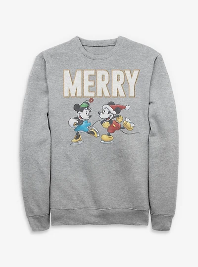 Disney Mickey Mouse & Minnie Merry Skating Sweatshirt