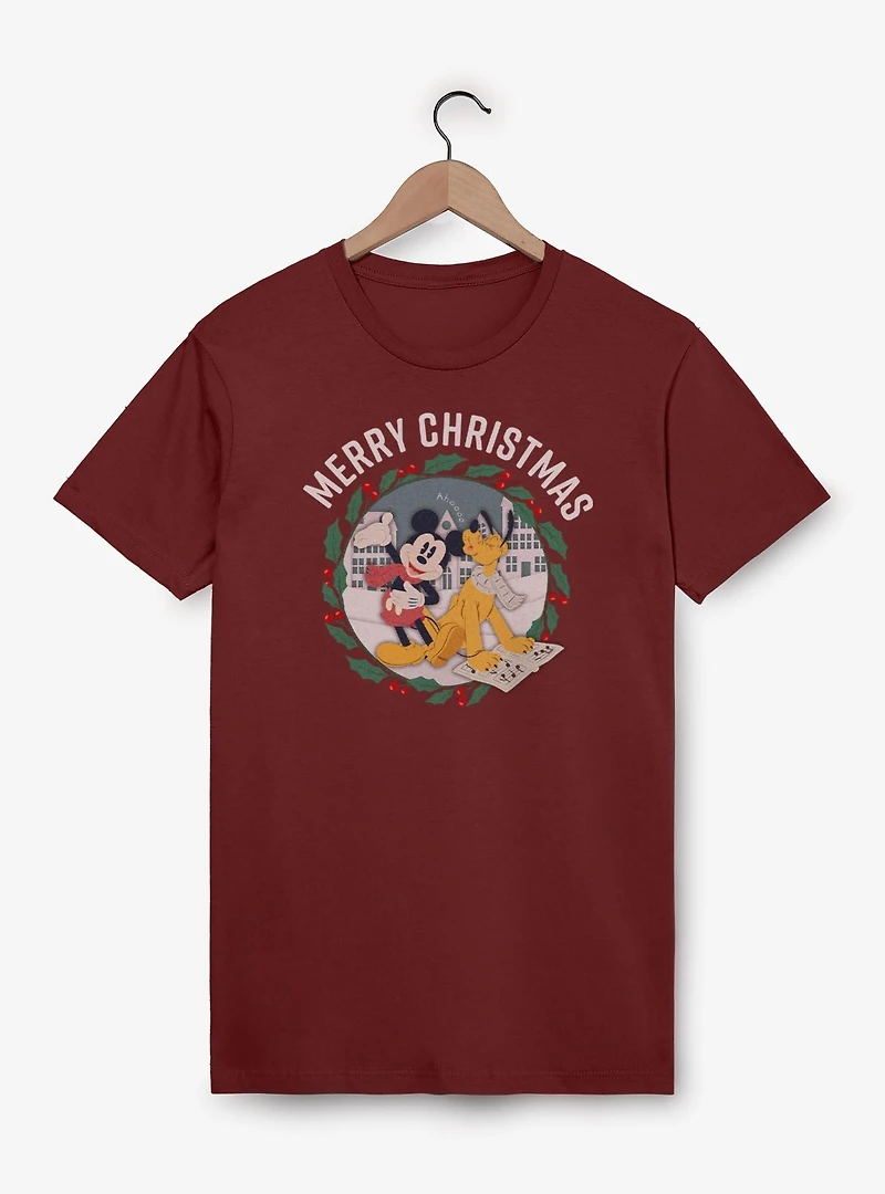 Disney Mickey Mouse & Pluto Merry Christmas T-Shirt