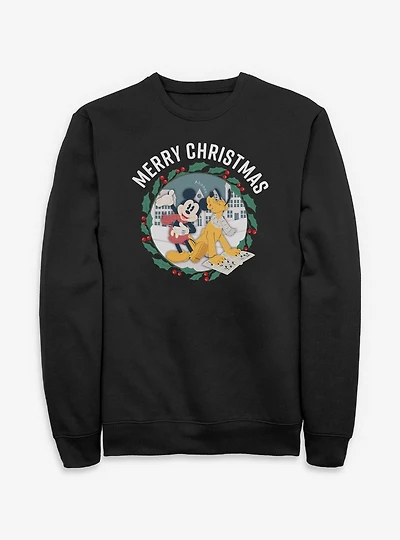 Disney Mickey Mouse & Pluto Merry Christmas Sweatshirt