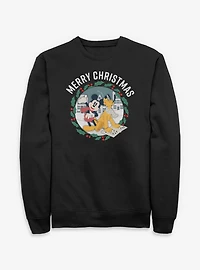 Disney Mickey Mouse & Pluto Merry Christmas Sweatshirt