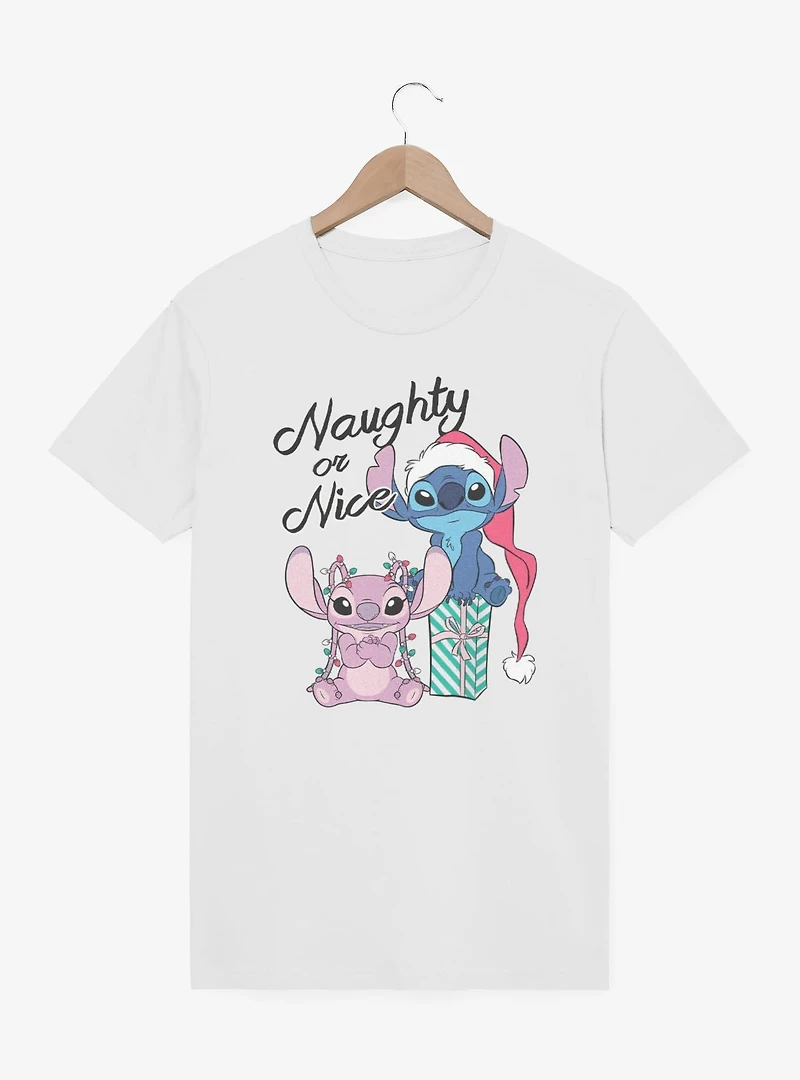 Disney Lilo & Stitch Naughty Or Nice Angel  T-Shirt