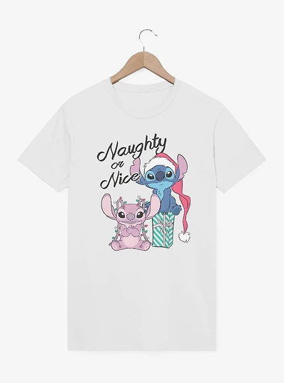 Disney Lilo & Stitch Naughty Or Nice Angel  T-Shirt