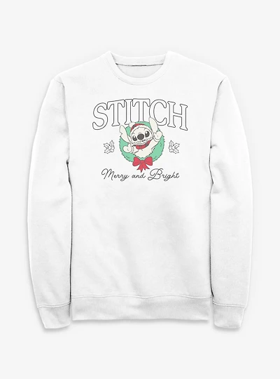 Disney Lilo & Stitch Merry and Bright Wreath  Sweatshirt