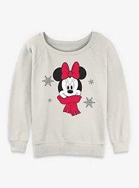 Disney Minnie Mouse Cozy Christmas Womens Slouchy Sweatshirt