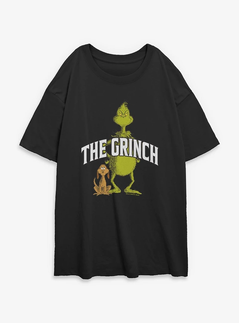 Dr. Seuss How The Grinch Stole Christmas Together With Max Womens Oversized T-Shirt