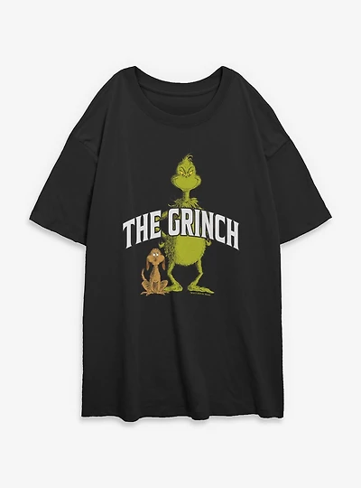 Dr. Seuss How The Grinch Stole Christmas Together With Max Womens Oversized T-Shirt