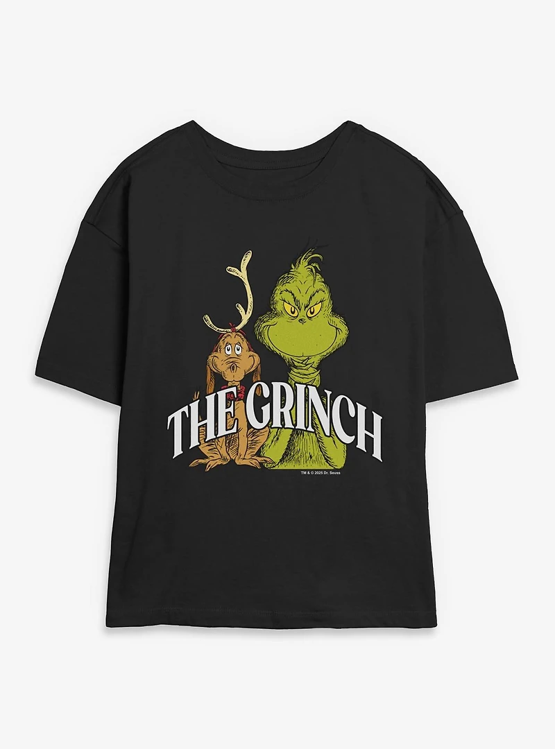Dr. Seuss How The Grinch Stole Christmas & Max  Womens Skimmer T-Shirt