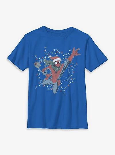 Marvel Spider-Man Swing Into Holidays Youth T-Shirt