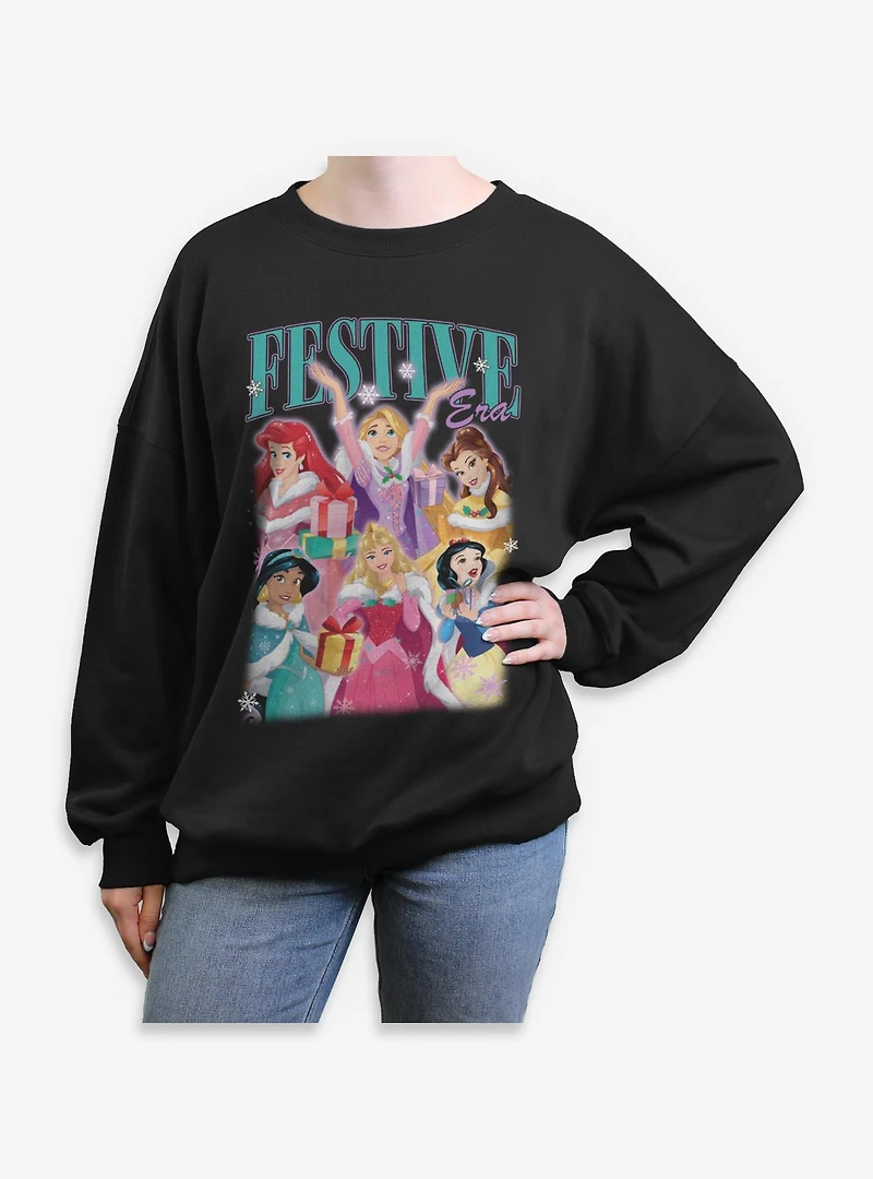 Disney Princesses Festive Era Womens Oversized Sweatshirt