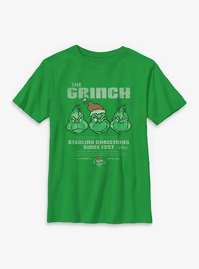 Dr. Seuss How The Grinch Stole Christmas Stealing Youth T-Shirt