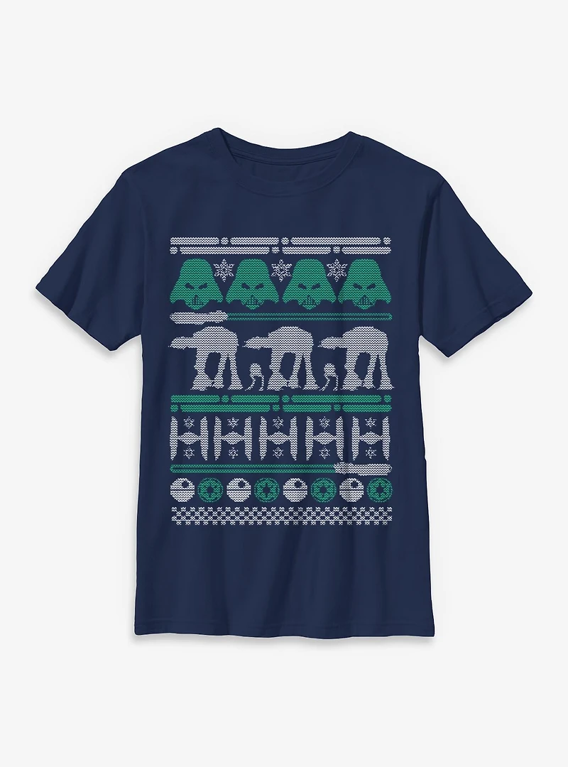 Star Wars Ugly Sweater Style Youth T-Shirt