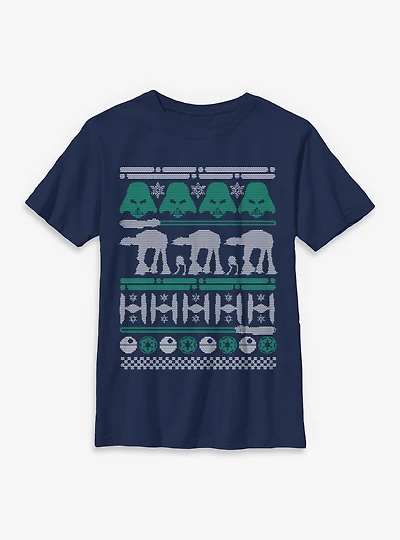 Star Wars Ugly Sweater Style Youth T-Shirt