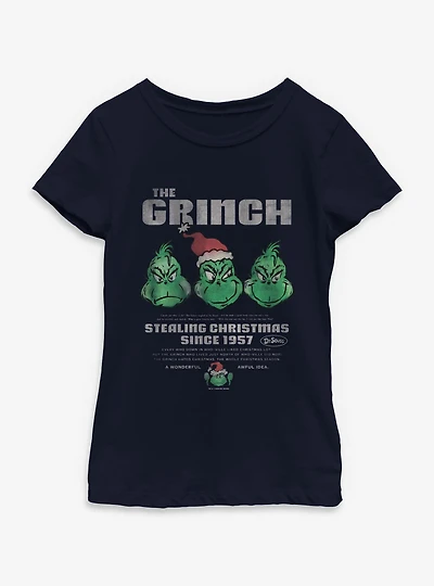 Dr. Seuss How The Grinch Stole Christmas Stealing Youth Girls T-Shirt