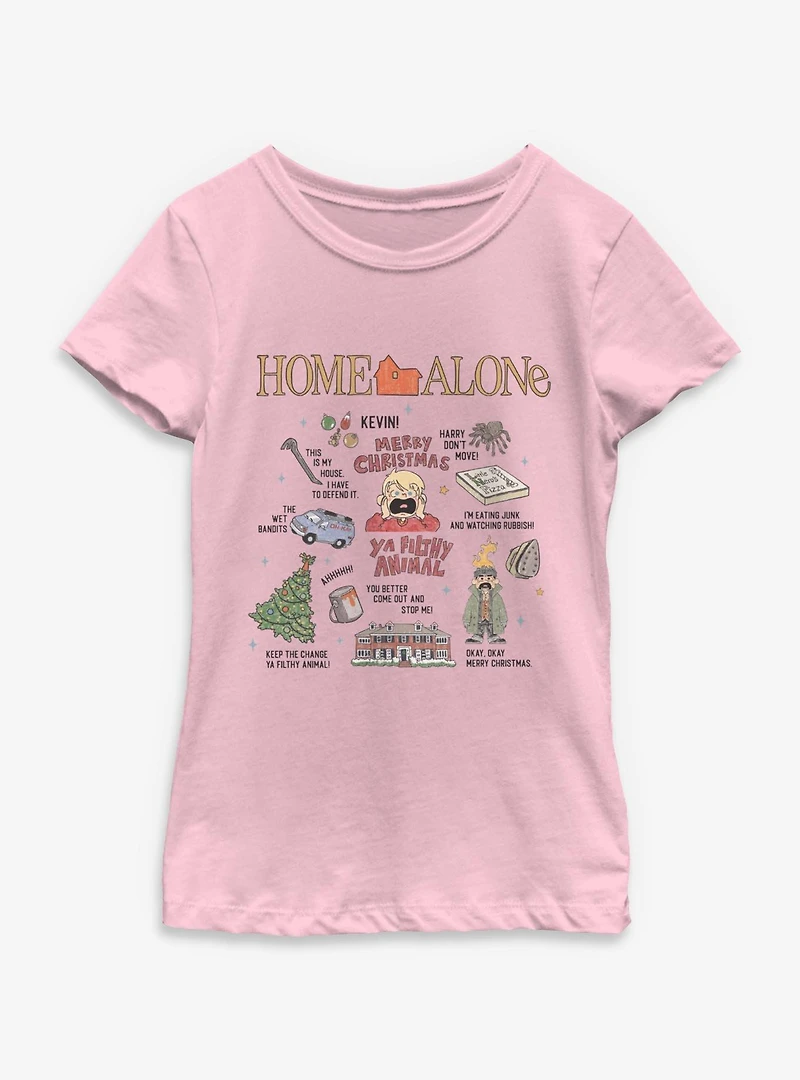 Home Alone Filthy Animal Xmas Icons Youth Girls T-Shirt