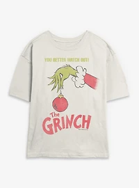 Dr. Seuss How The Grinch Stole Christmas You Better Watch Out Ornament Womens Skimmer T-Shirt