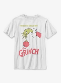 Dr. Seuss How The Grinch Stole Christmas You Better Watch Out Ornament Youth T-Shirt