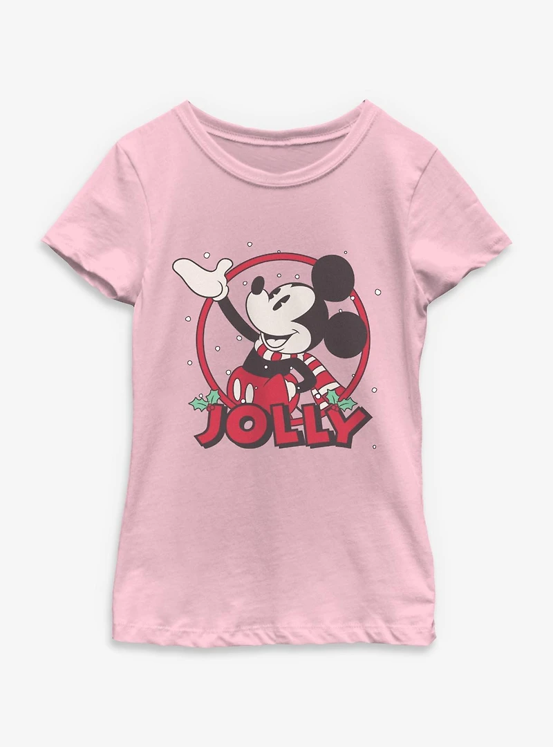 Disney Mickey Mouse Jolly Circle Icon Youth Girls T-Shirt