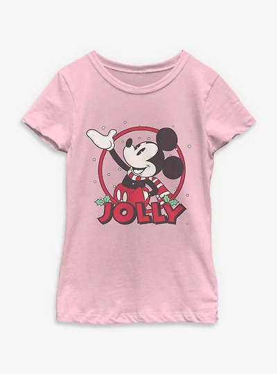 Disney Mickey Mouse Jolly Circle Icon Youth Girls T-Shirt