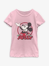 Disney Mickey Mouse Jolly Circle Icon Youth Girls T-Shirt