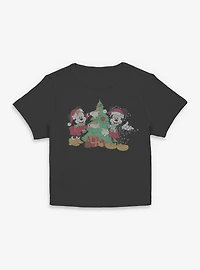 Disney Mickey Mouse & Minnie Christmas Couple Vintage Style Women Baby T-Shirt
