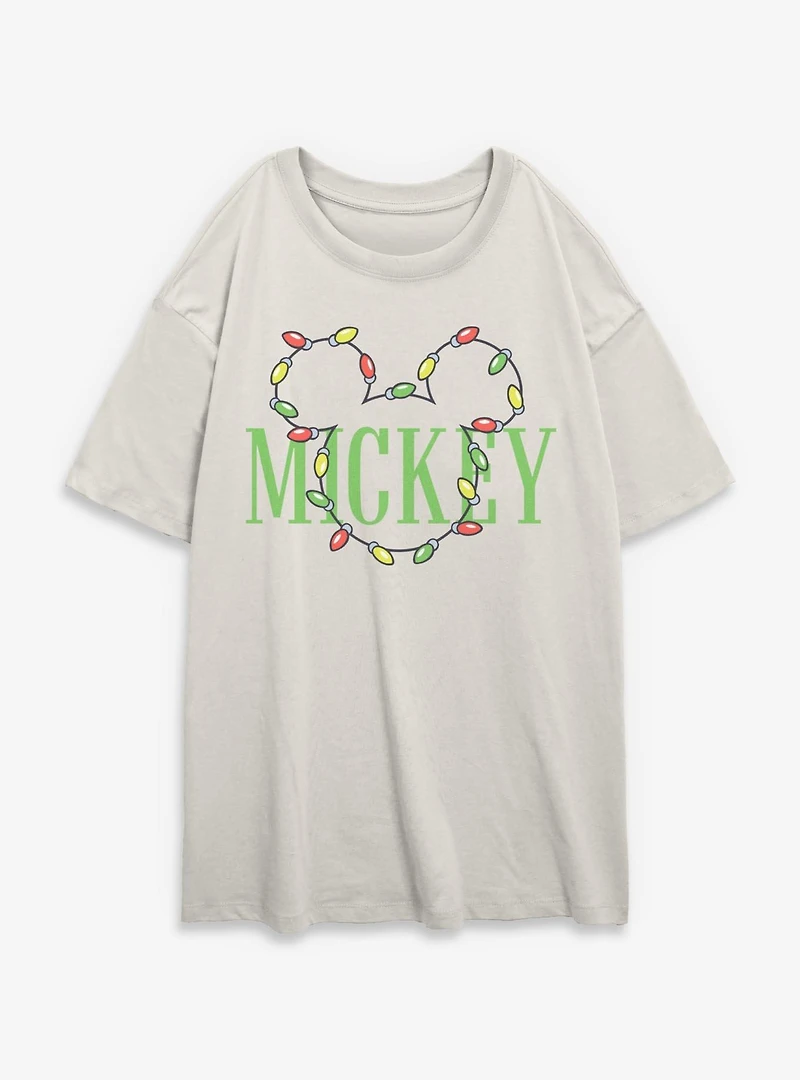 Disney Mickey Mouse Name Lights Womens Oversized T-Shirt