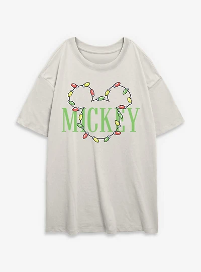 Disney Mickey Mouse Name Lights Womens Oversized T-Shirt