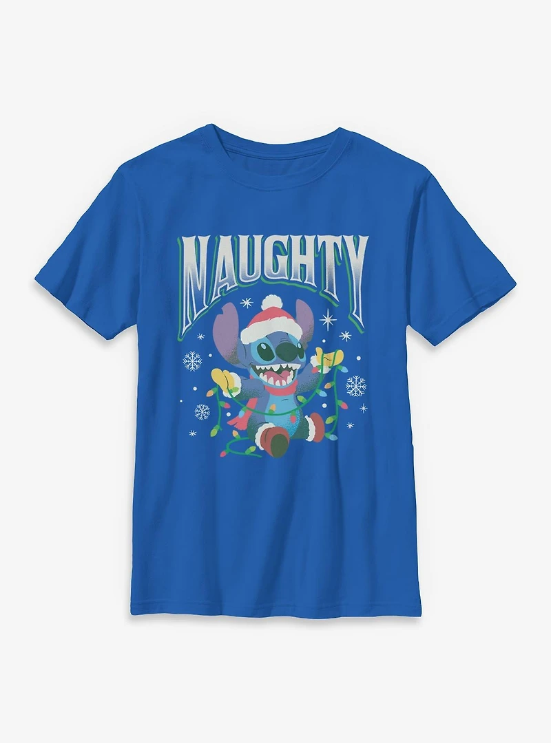 Disney Lilo & Stitch Naughty Xmas Youth T-Shirt