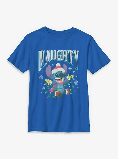 Disney Lilo & Stitch Naughty Xmas Youth T-Shirt