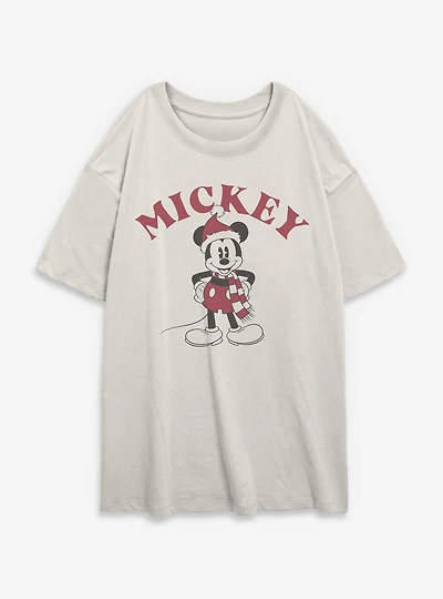 Disney Mickey Mouse Xmas Ready  Womens Oversized T-Shirt