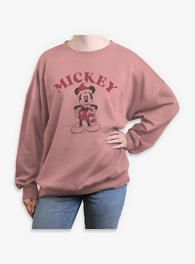 Disney Mickey Mouse Xmas Ready  Womens Oversized Sweatshirt