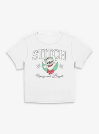 Disney Lilo & Stitch Merry and Bright Wreath  Women Baby T-Shirt