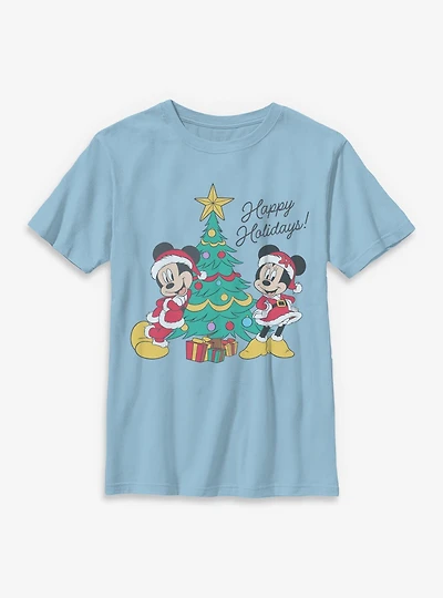 Disney Mickey Mouse & Minnie Happy Holidays Youth T-Shirt