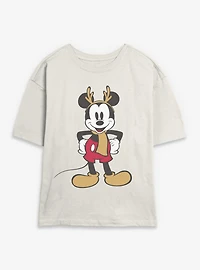Disney Mickey Mouse Festive Reindeer Womens Skimmer T-Shirt