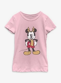 Disney Mickey Mouse Festive Reindeer Youth Girls T-Shirt