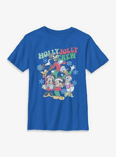 Disney Mickey Mouse & Friends Holly Jolly Crew Youth T-Shirt
