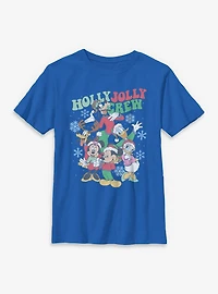 Disney Mickey Mouse & Friends Holly Jolly Crew Youth T-Shirt