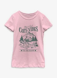 Disney Mickey Mouse & Friends Cozy Vibes Tis The Season Youth Girls T-Shirt