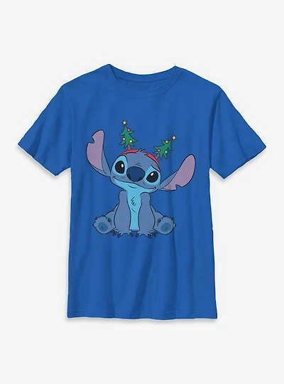 Disney Lilo & Stitch Xmas Tree Antennas Youth T-Shirt
