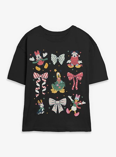 Disney Mickey Mouse & Friends Xmas Icons Womens Skimmer T-Shirt