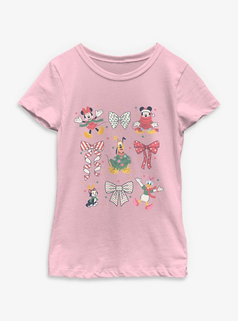 Disney Mickey Mouse & Friends Xmas Icons Youth Girls T-Shirt