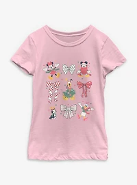 Disney Mickey Mouse & Friends Xmas Icons Youth Girls T-Shirt