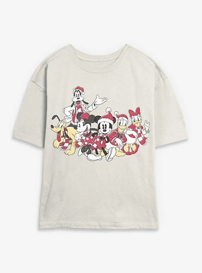 Disney Mickey Mouse & Friends Xmas Group  Womens Skimmer T-Shirt