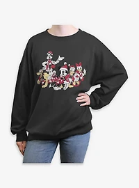 Disney Mickey Mouse & Friends Xmas Group  Womens Oversized Sweatshirt