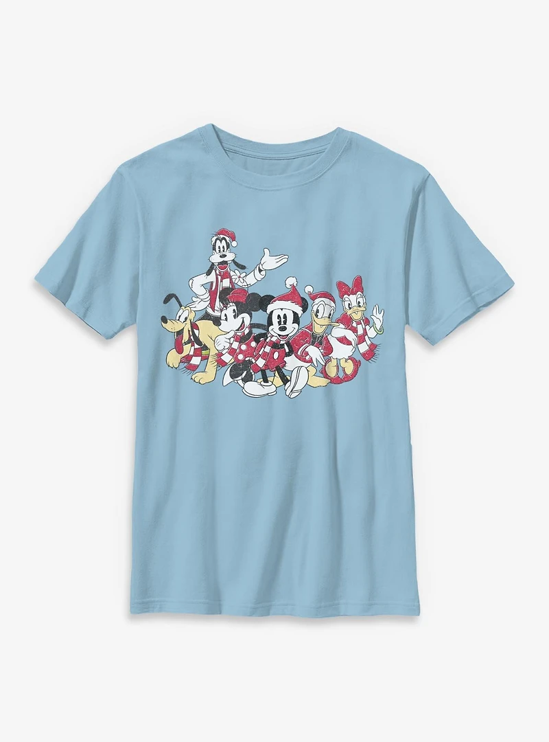 Disney Mickey Mouse & Friends Xmas Group  Youth T-Shirt