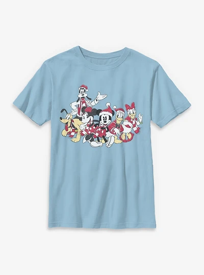 Disney Mickey Mouse & Friends Xmas Group  Youth T-Shirt