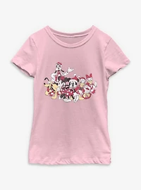 Disney Mickey Mouse & Friends Xmas Group  Youth Girls T-Shirt