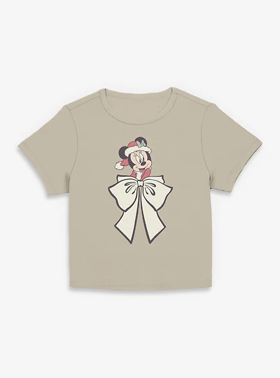 Disney Minnie Mouse Mrs Claus Bow Women Baby T-Shirt