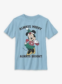 Disney Minnie Mouse Always Merry Bright  Youth T-Shirt