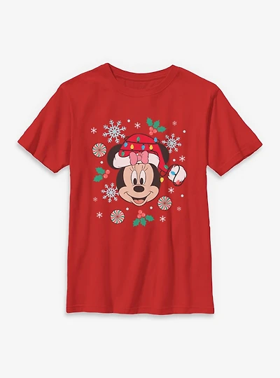 Disney Minnie Mouse Snowflakes & Candy Youth T-Shirt